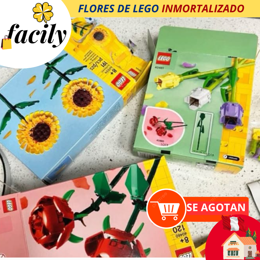 FLORES DE LEGO INMORTALIZADO