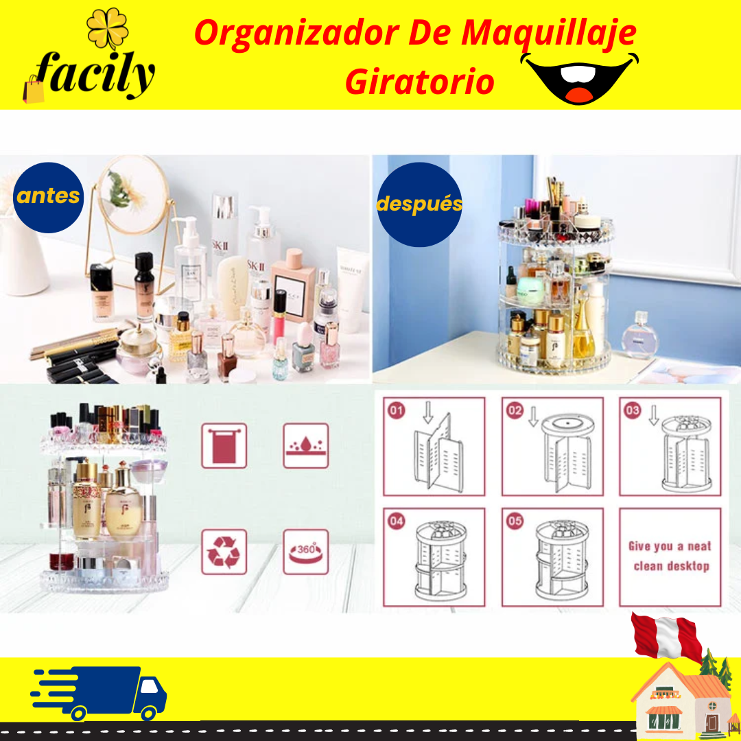 Organizador De Maquillaje Giratorio